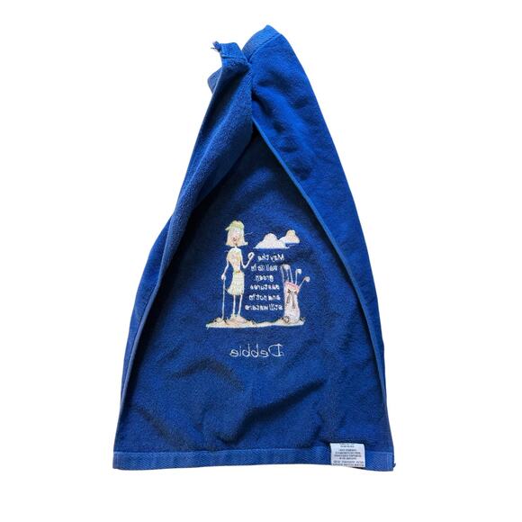 Terrytown 100% Cotton Royal Blue DEBBIE Novelty Golf Towel Gift Idea Whimsical - Picture 2 of 7